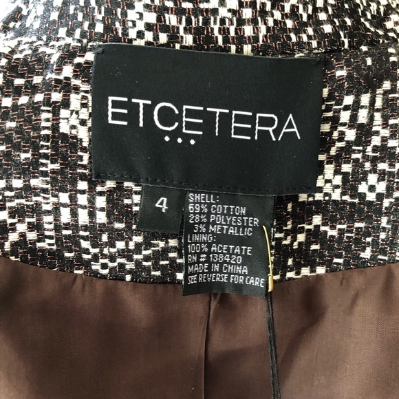 New Etcetera Button Up Brown Tweed Blazer 4 - Picture 7 of 13